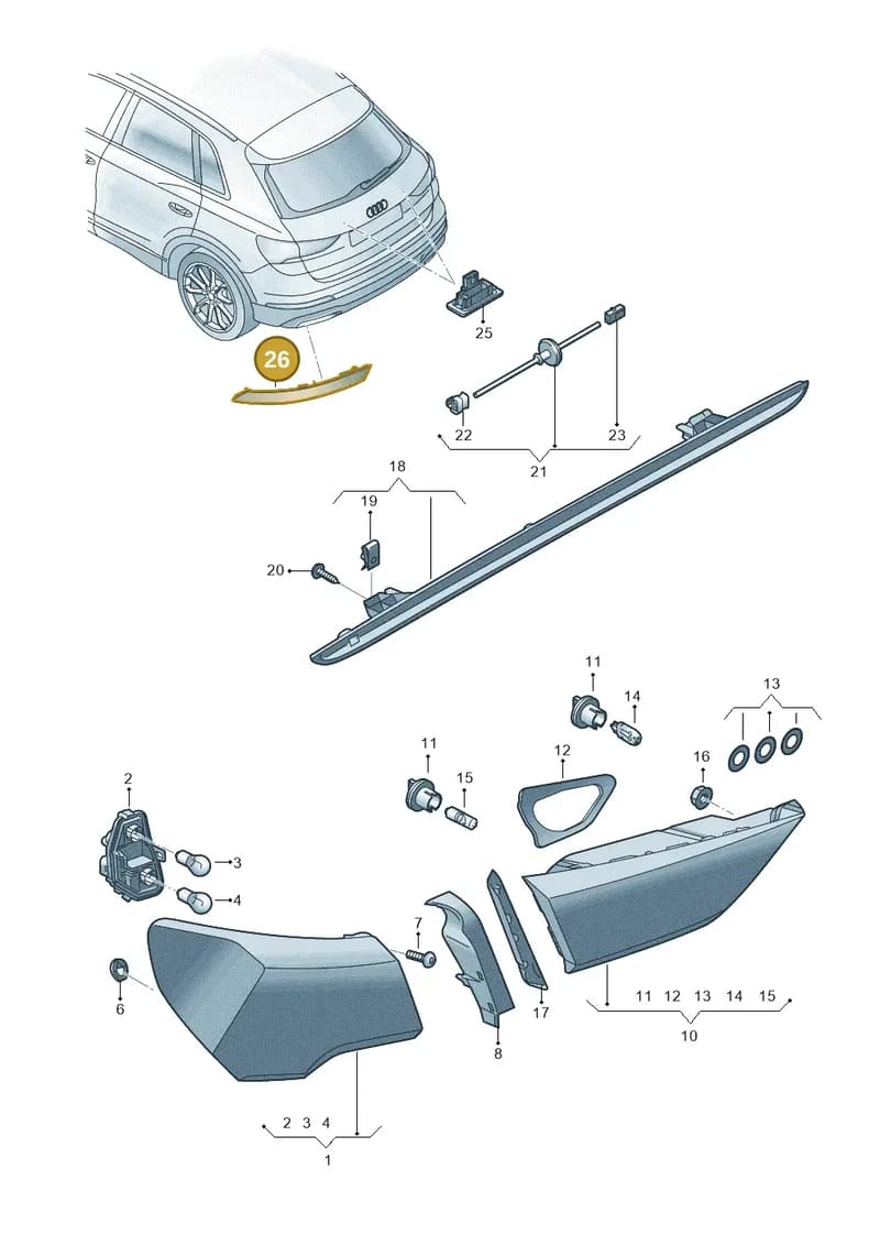 83F945106B — Audi Q3 (2018-2025) diagram 597945000, position 26