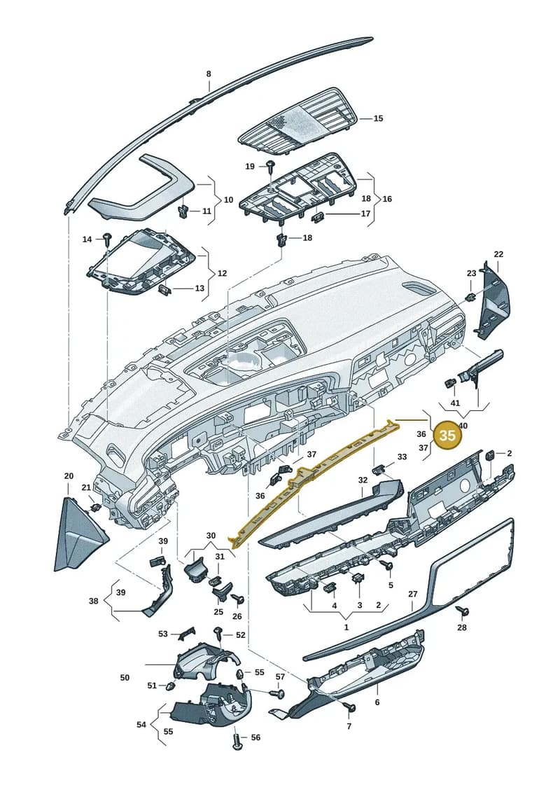85C947200A — Audi A5 Limousine (2024-2025) diagram 8wk857150, position 35