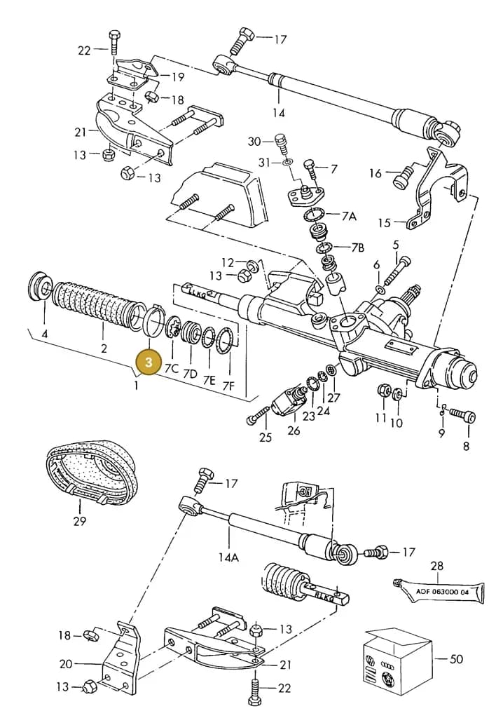 861419845A — Audi Coupe quattro/3 96 (1995-1995) diagram 123422400, position 3