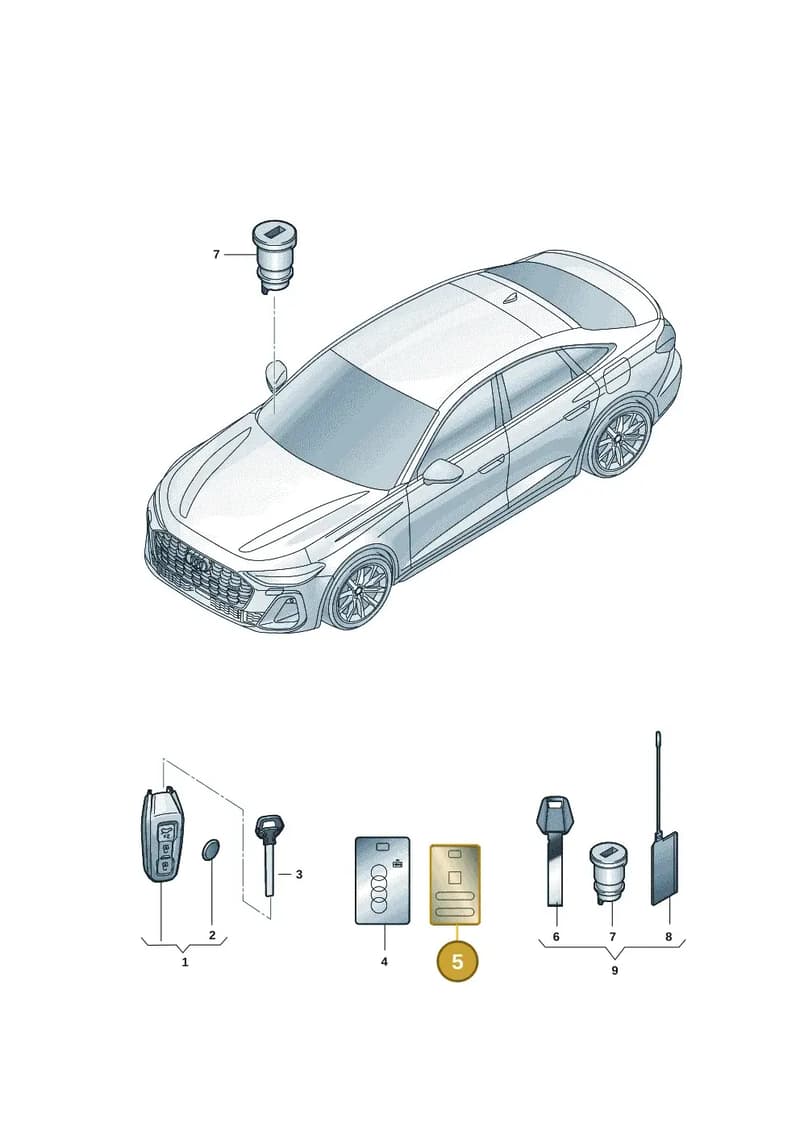 89A035791 — Audi A5 Limousine (2024-2025) diagram 8wh837010, position 5