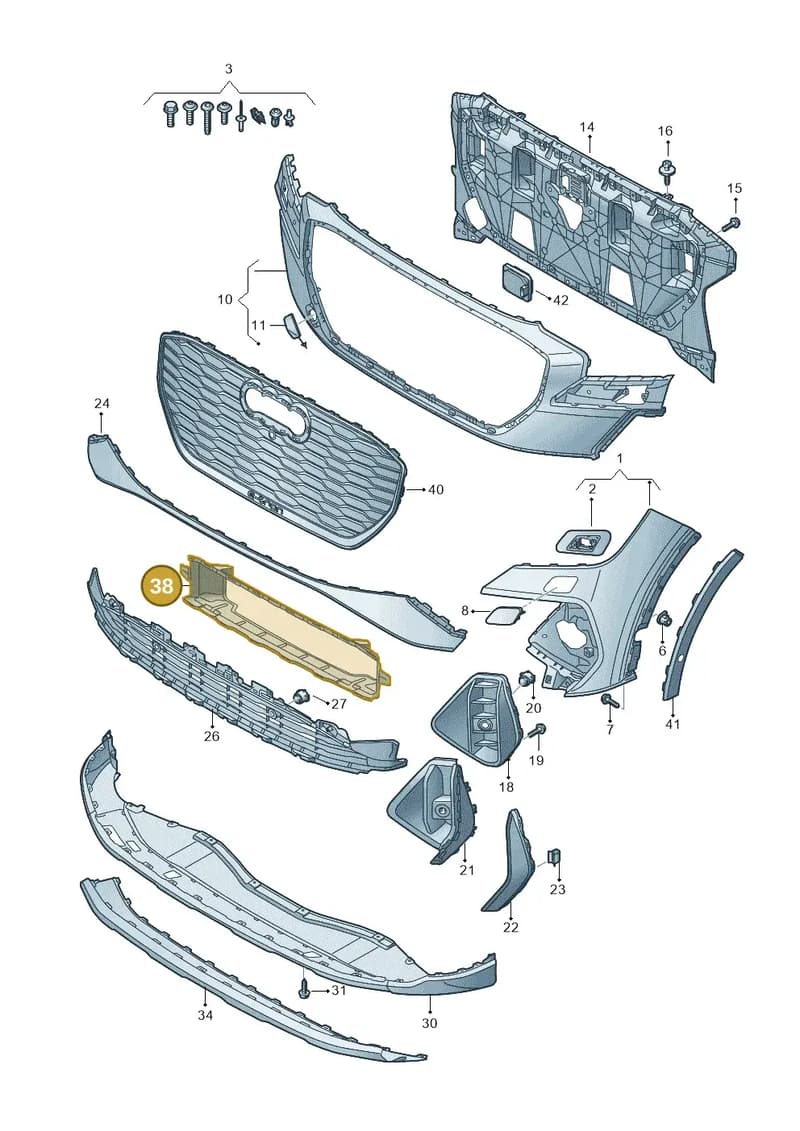 89A121283A — Audi Q4 Sportback (2021-2025) diagram 89a807200, position 38