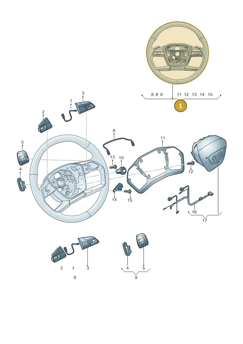 89A419091AMINU — Audi Q4 Sportback (2021-2025) diagram 89a419000, position 1