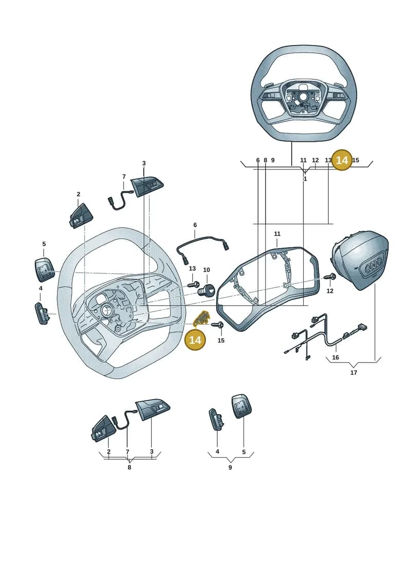 89A419149 — Audi Q6 e-tron (2023-2025) diagram 89a419050, position 14