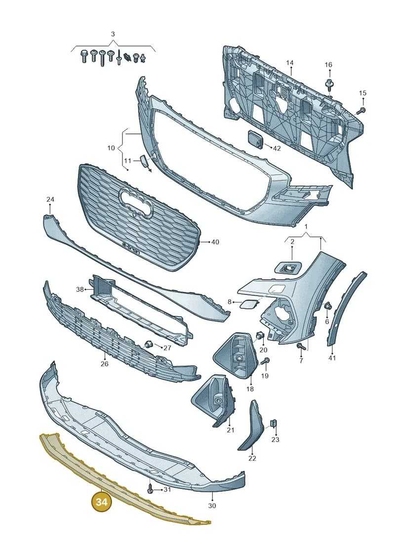 89A807733AGRU — Audi Q4 Sportback (2021-2025) diagram 89a807200, position 34