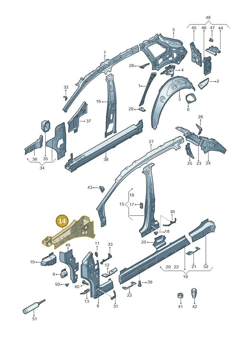 89A810135 — Audi Q4 Sportback (2021-2025) diagram 89a809000, position 14