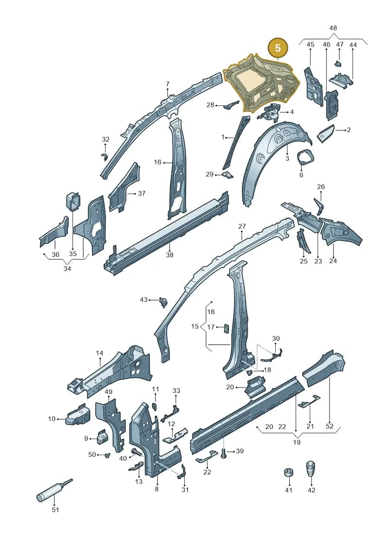 89A810198A — Audi Q4 Sportback (2021-2025) diagram 89a809000, position 5