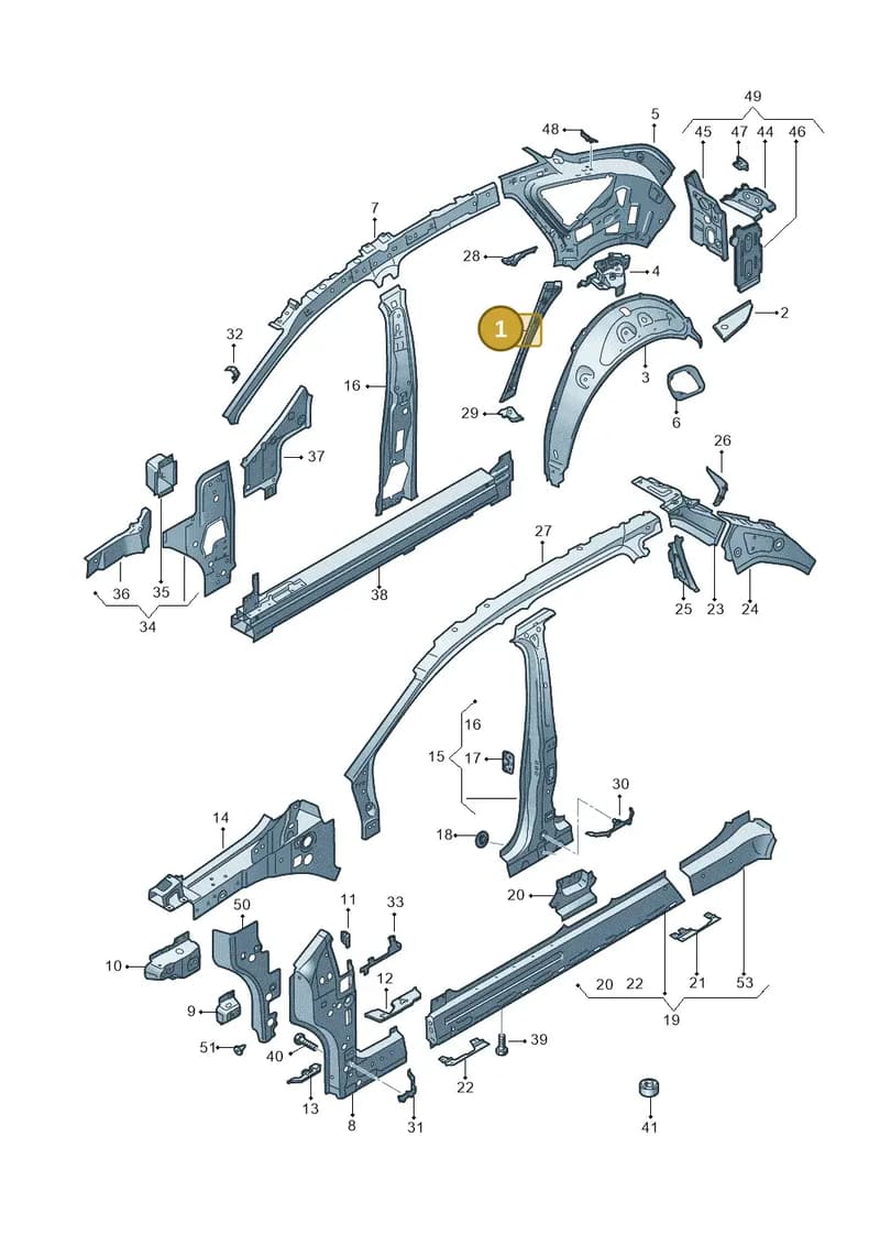 89A810422A — Audi Q4 Sportback (2021-2025) diagram 89a809010, position 1