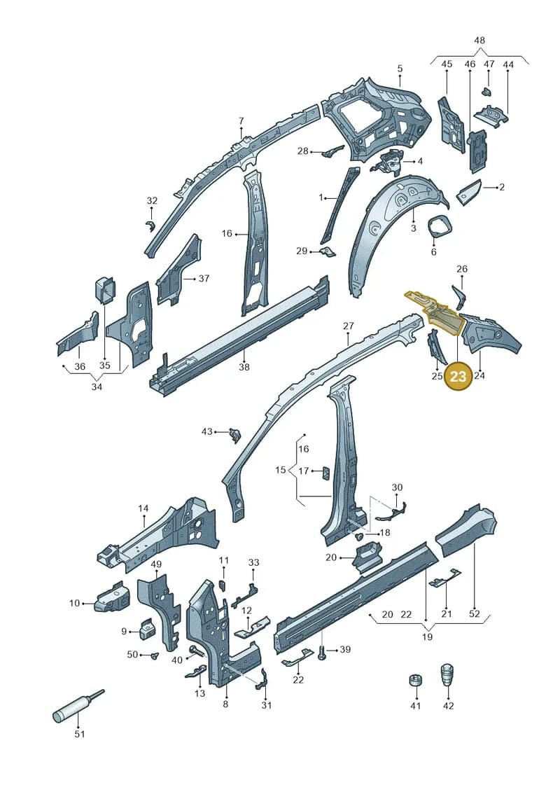 89A817476 — Audi Q4 Sportback (2021-2025) diagram 89a809000, position 23