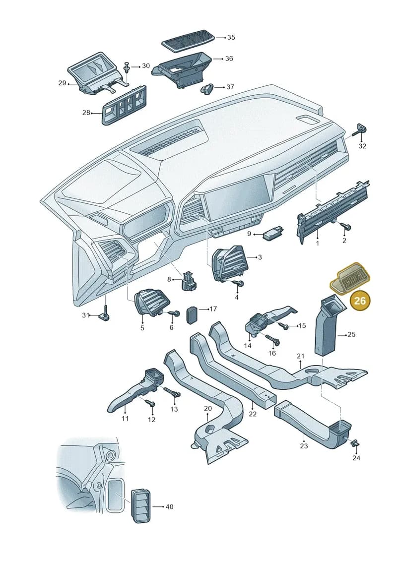 89A8192034PK — Audi Q4 Sportback (2021-2025) diagram 89a819100, position 26