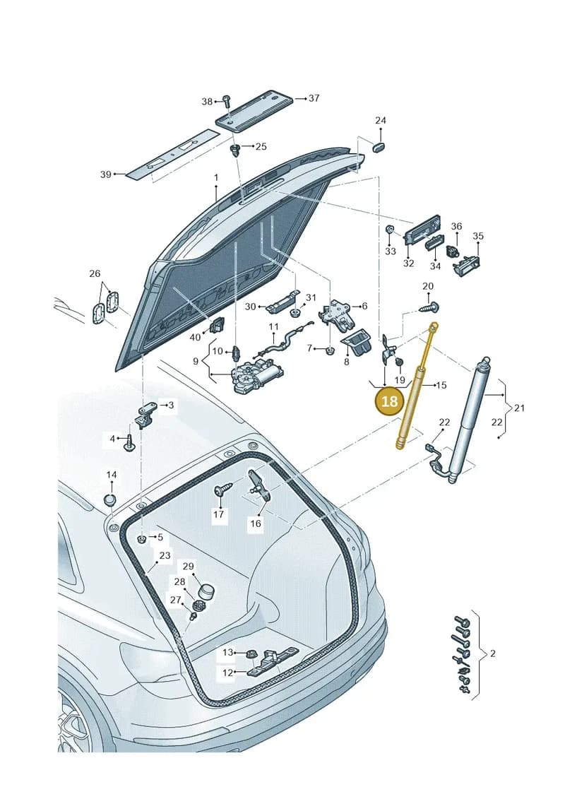 89A827606A — Audi Q4 Sportback (2021-2025) diagram 89a827000, position 18