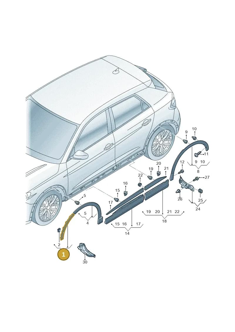 89A853026E9B9 — Audi Q4 Sportback (2021-2025) diagram 89a853000, position 1
