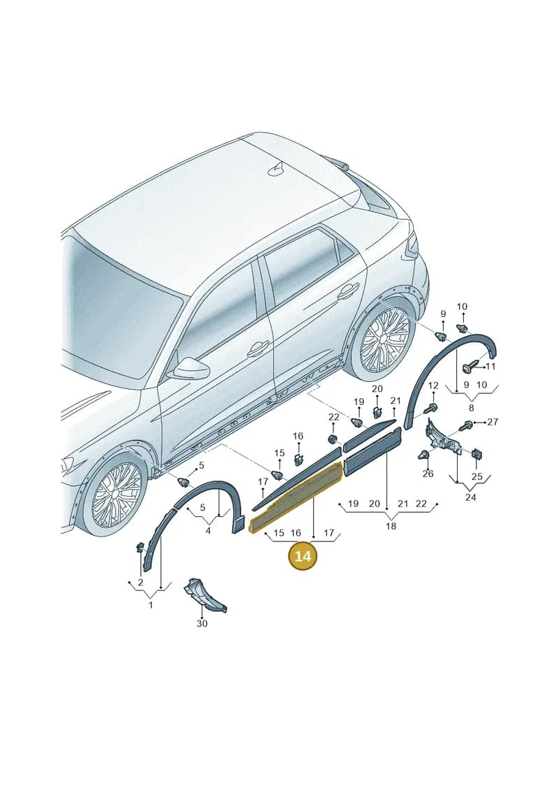 89A853959CGRU — Audi Q4 Sportback (2021-2025) diagram 89a853000, position 14