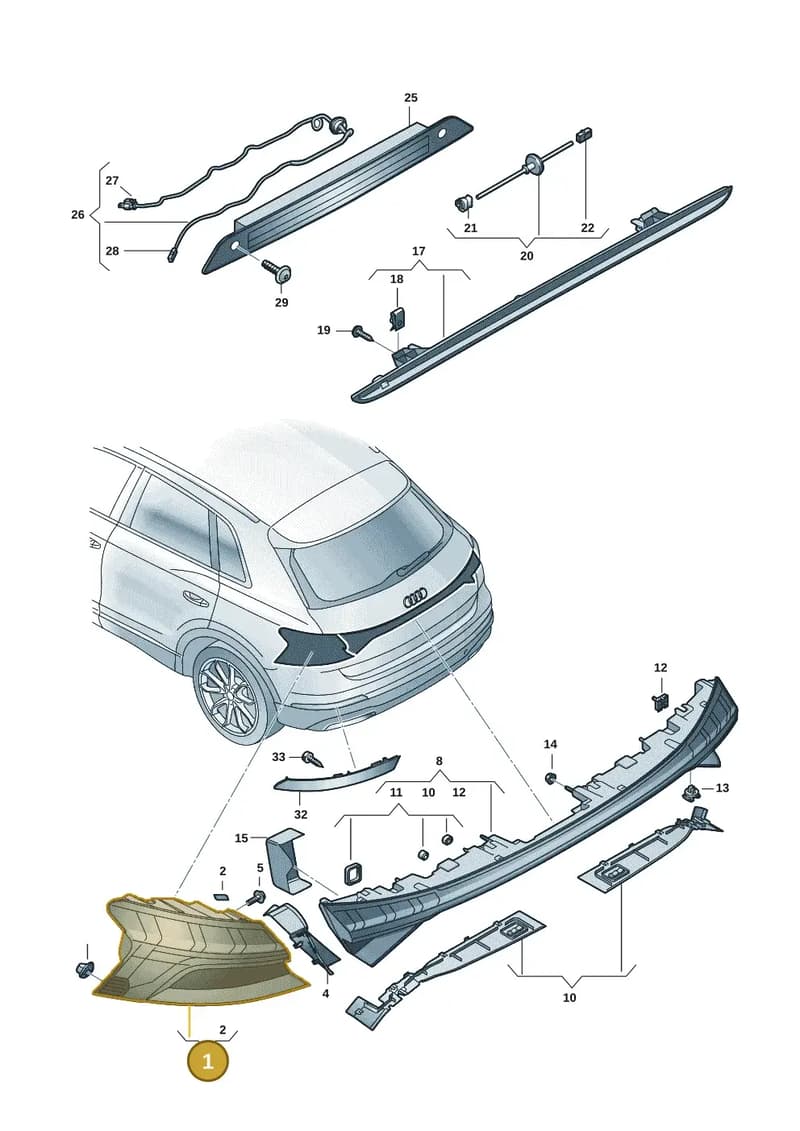 89A945091A — Audi Q4 Sportback (2021-2025) diagram 89a945000, position 1