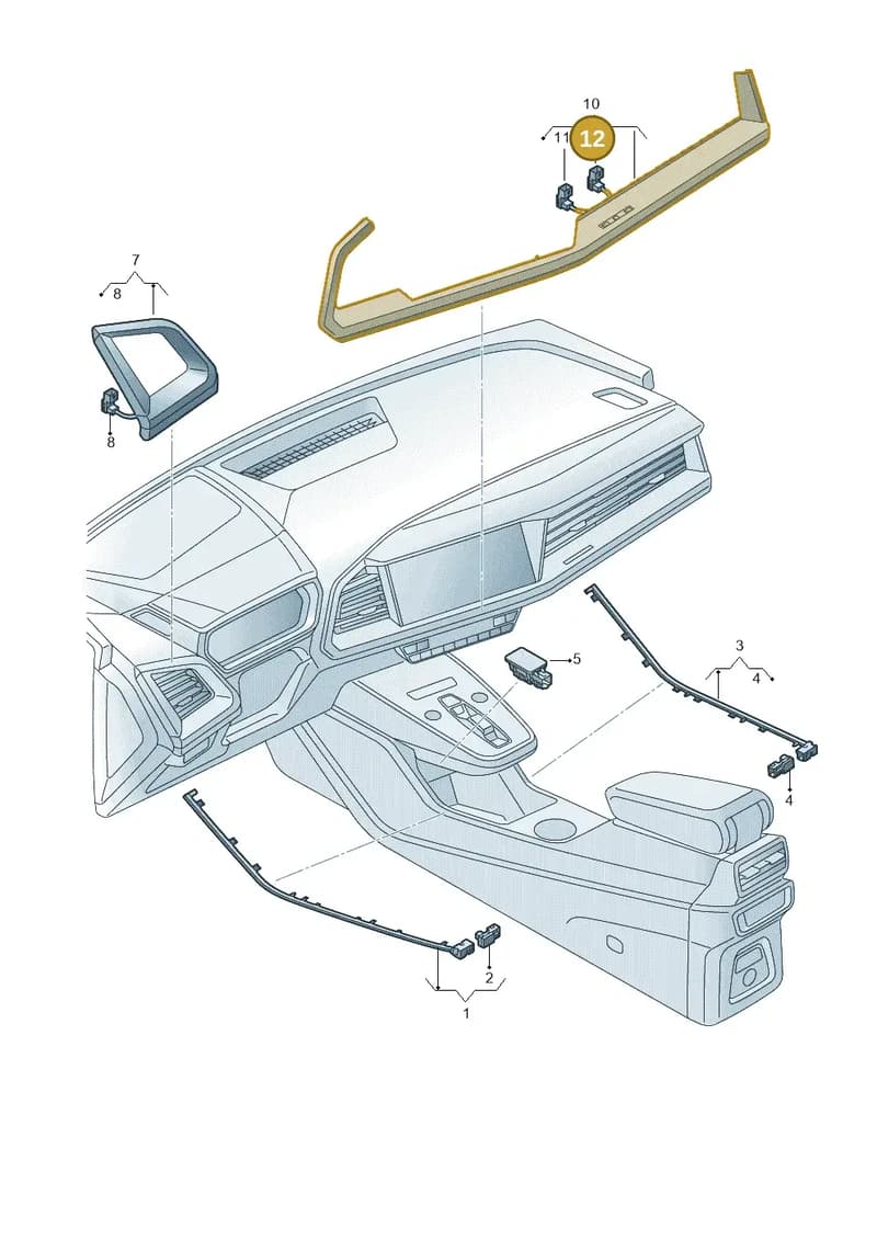 89A947355G — Audi Q4 Sportback (2021-2025) diagram 89a947120, position 12