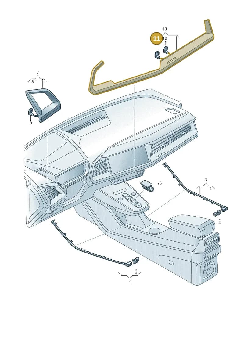 89A947355H — Audi Q4 Sportback (2021-2025) diagram 89a947120, position 11