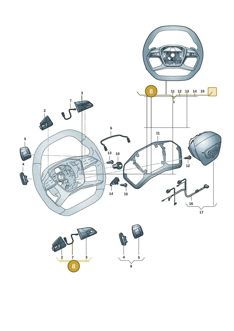 89A951523E — Audi Q4 Sportback (2021-2025) diagram 89a419050, position 8