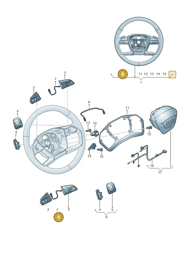 89A951523G — Audi Q4 Sportback (2021-2025) diagram 89a419000, position 8