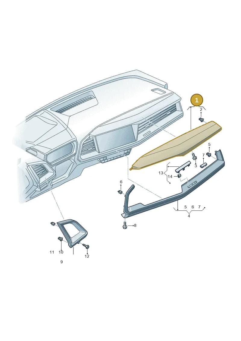 89B857200G9BW — Audi Q4 Sportback (2021-2025) diagram 89a857200, position 1