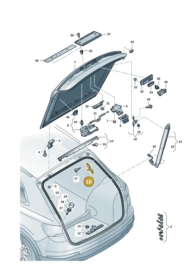 89E827603 — Audi Q4 Sportback (2021-2025) diagram 89a827010, position 16