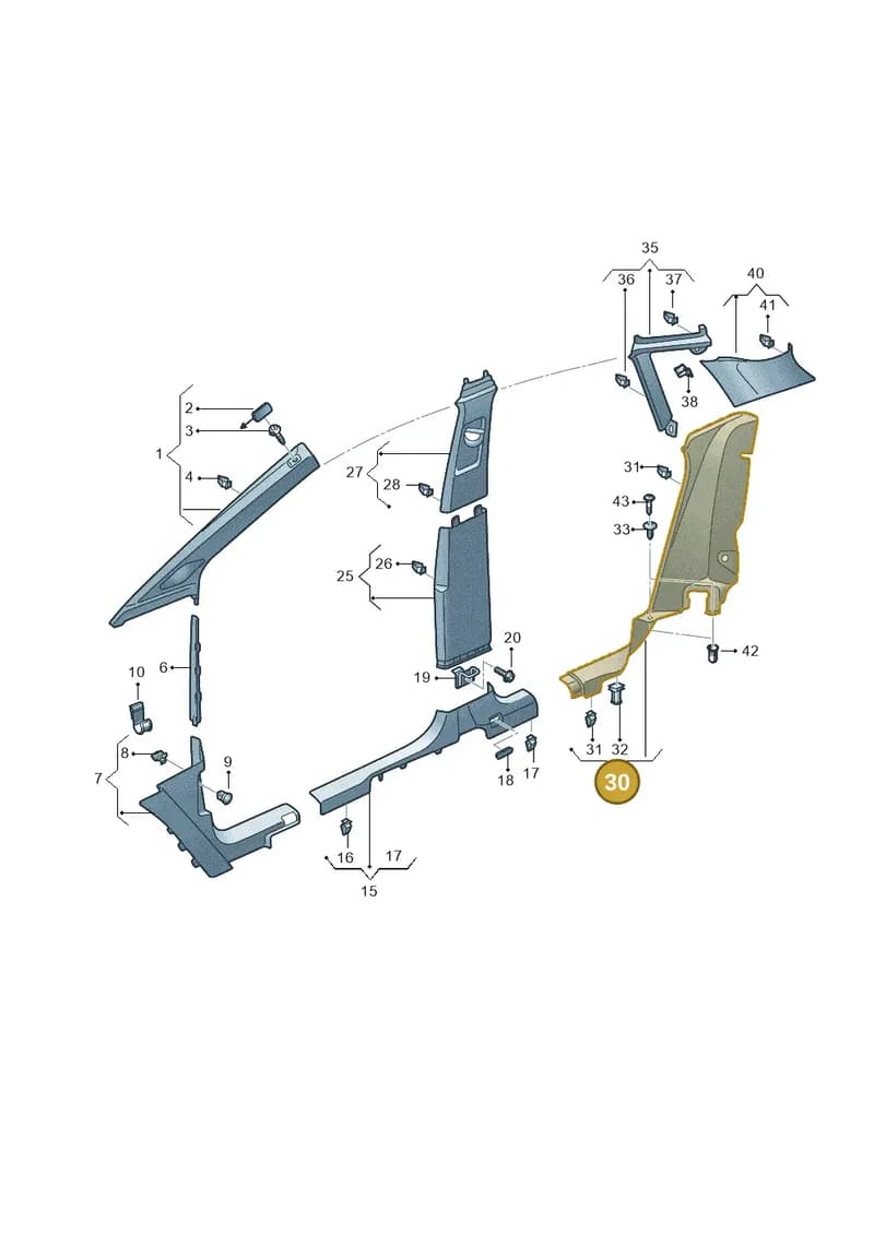 89E867767D4PK — Audi Q4 Sportback (2021-2025) diagram 89a867650, position 30