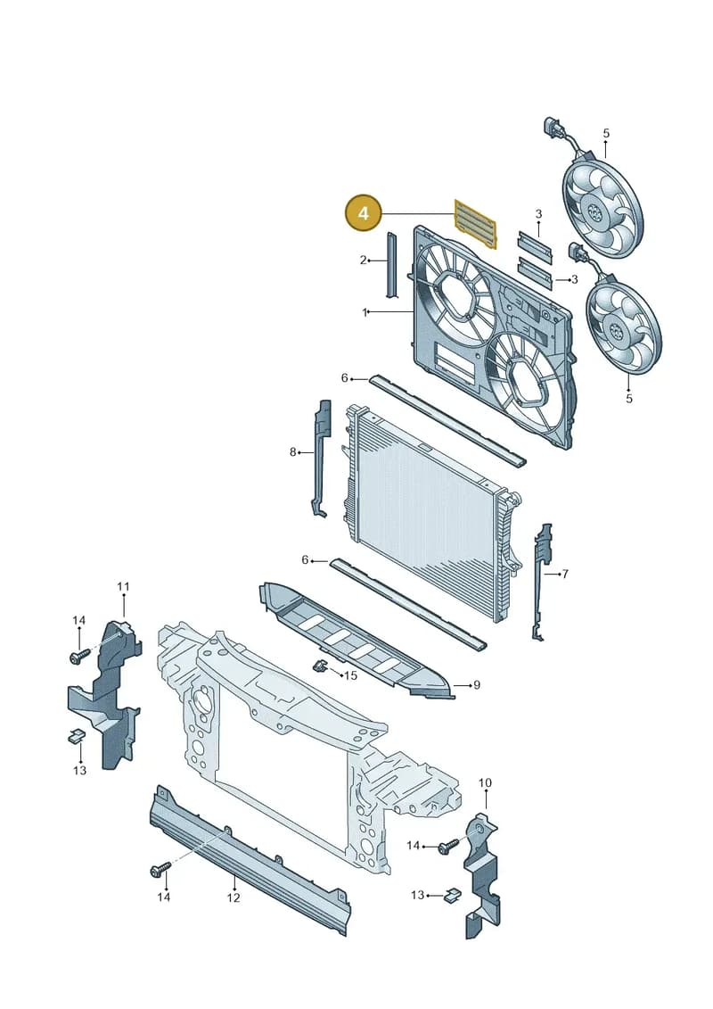 8A0121223A — Audi Q7                07> (2006-) diagram 493121900, position 4