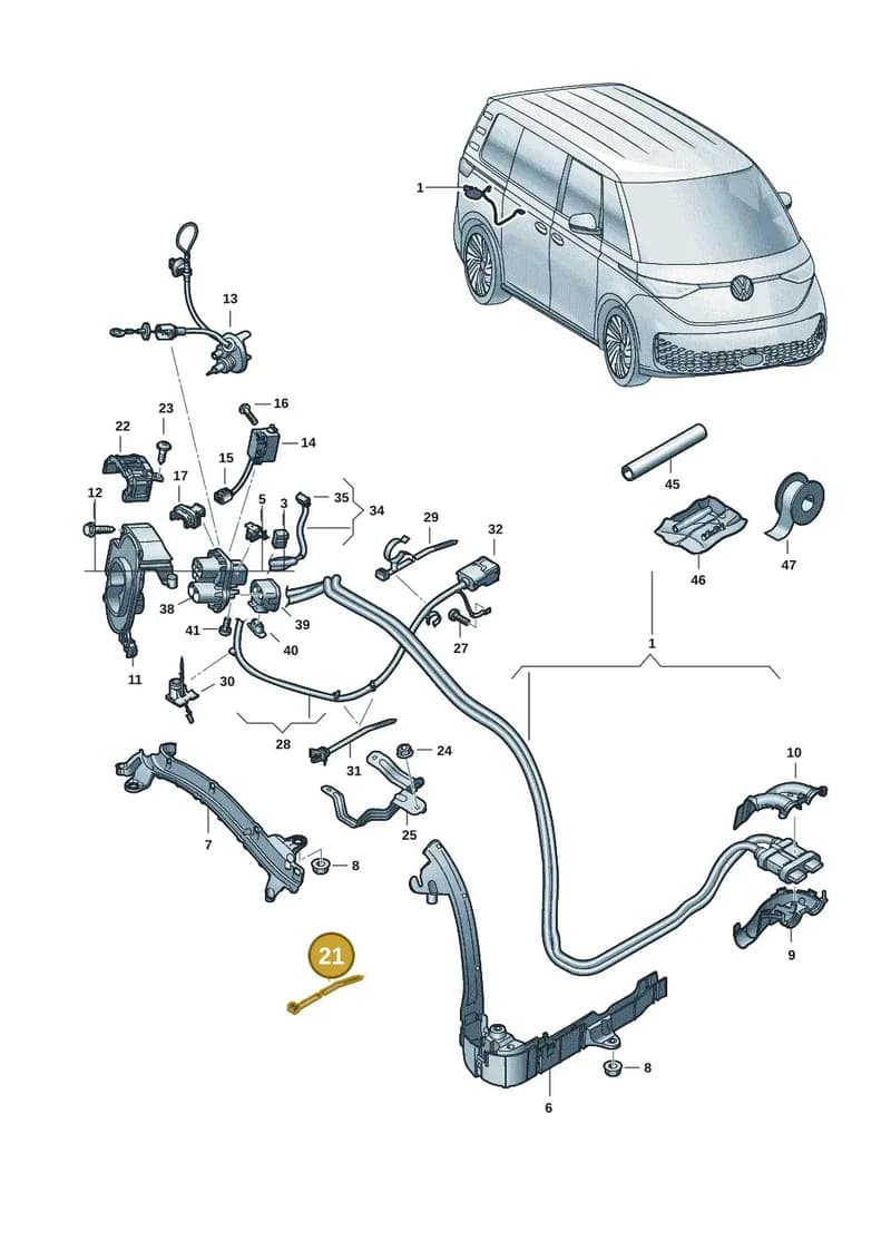 8A0971850C — Volkswagen ID. Buzz (2022-2025) diagram 15a970150, position 21