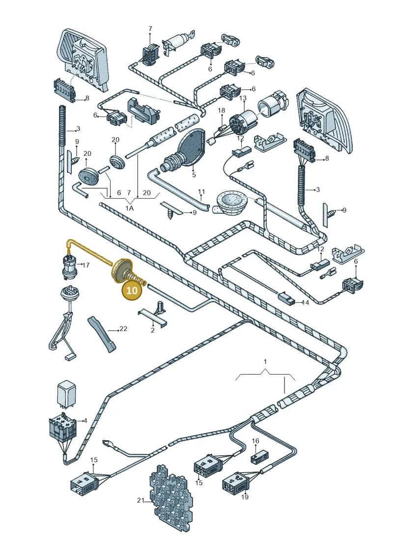 8A0971908 — Audi A4/Avant (1999-2001) diagram 157972820, position 10