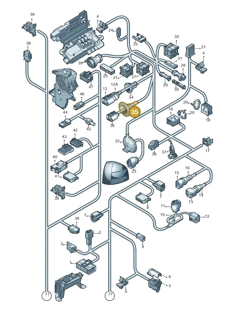 8A0971908 — Audi A3/S3/Sportb./qu. 08 (2007-) diagram 638971830, position 35