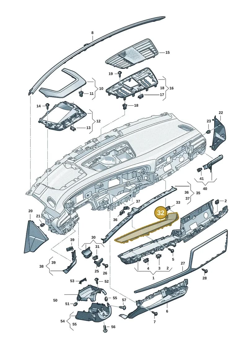 8B18571166PS — Audi A5 Limousine (2024-2025) diagram 8wk857150, position 32