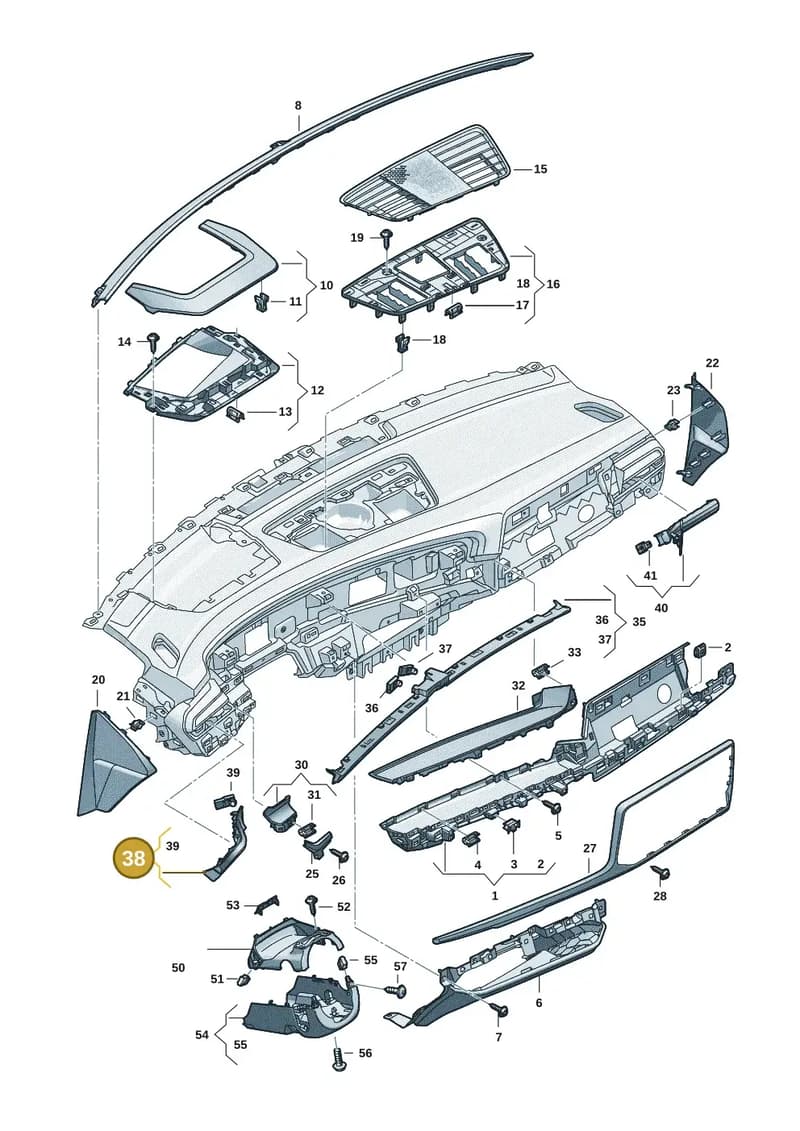 8B1947201BC15 — Audi A5 Limousine (2024-2025) diagram 8wk857150, position 38