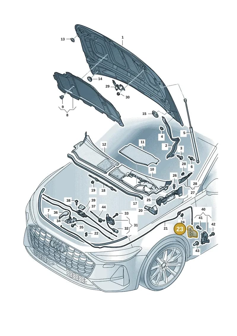 8B28235334PK — Audi A5 Limousine (2024-2025) diagram 8wk823000, position 23