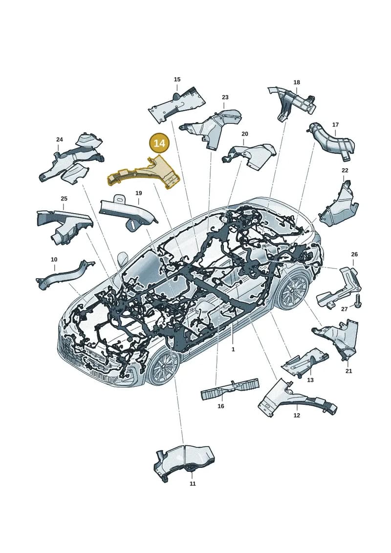 8B2971845A — Audi A5 Limousine (2024-2025) diagram 8wh971800, position 14