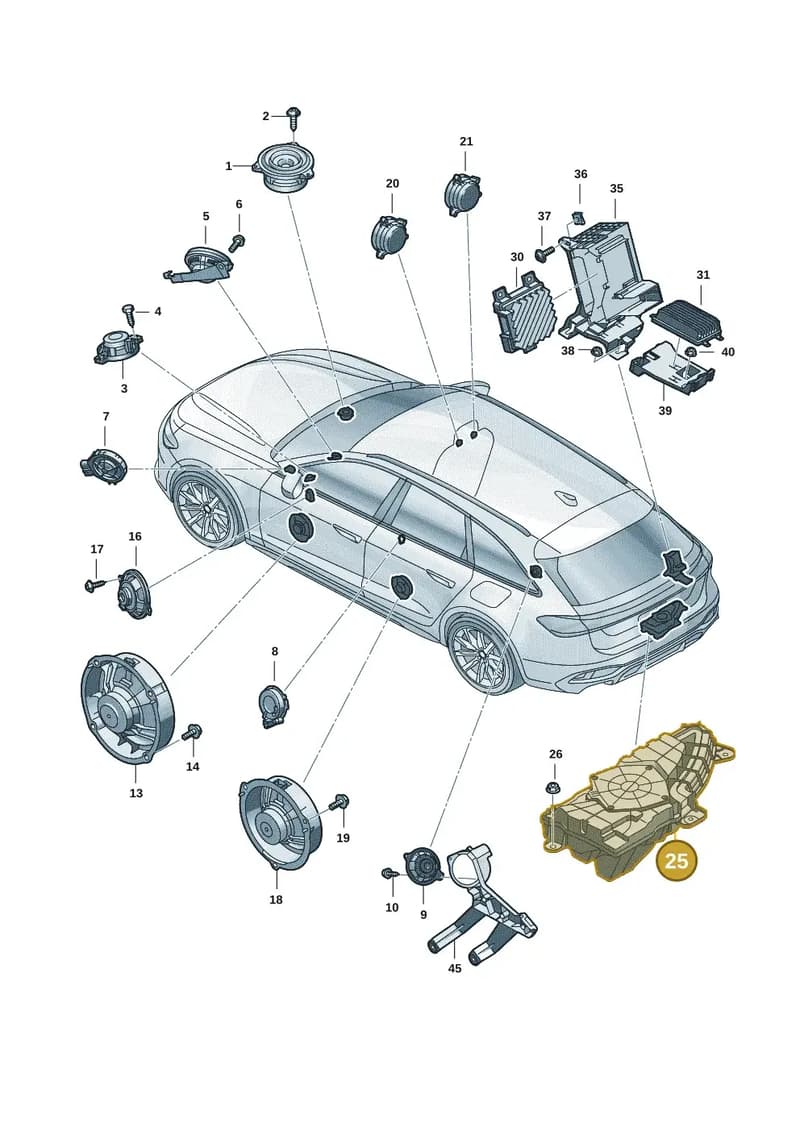 8B3035382A — Audi A5 Limousine (2024-2025) diagram 8wh035350, position 25