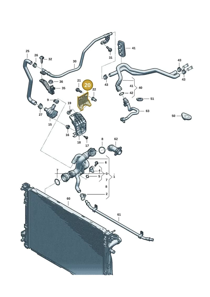 8B3121305C — Audi A5 Limousine (2024-2025) diagram 8wk121130, position 20