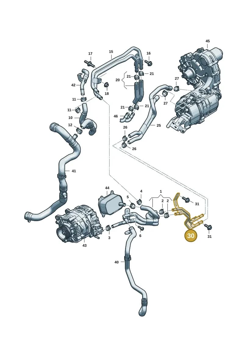 8B3121486B — Audi A5 Limousine (2024-2025) diagram 8wk121070, position 30