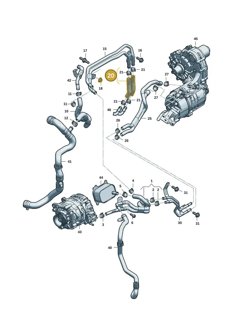 8B3121545C — Audi A5 Limousine (2024-2025) diagram 8wk121070, position 20
