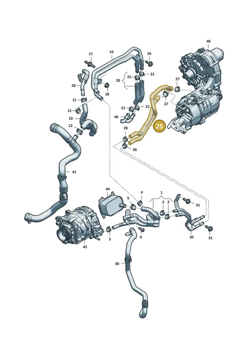 8B3122062J — Audi A5 Limousine (2024-2025) diagram 8wk121070, position 25