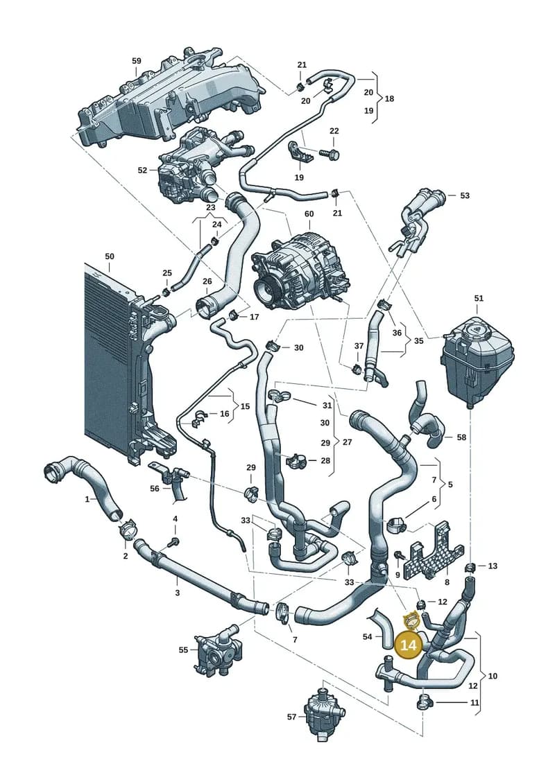 8B3122479R — Audi A5 Limousine (2024-2025) diagram 8wk121060, position 14