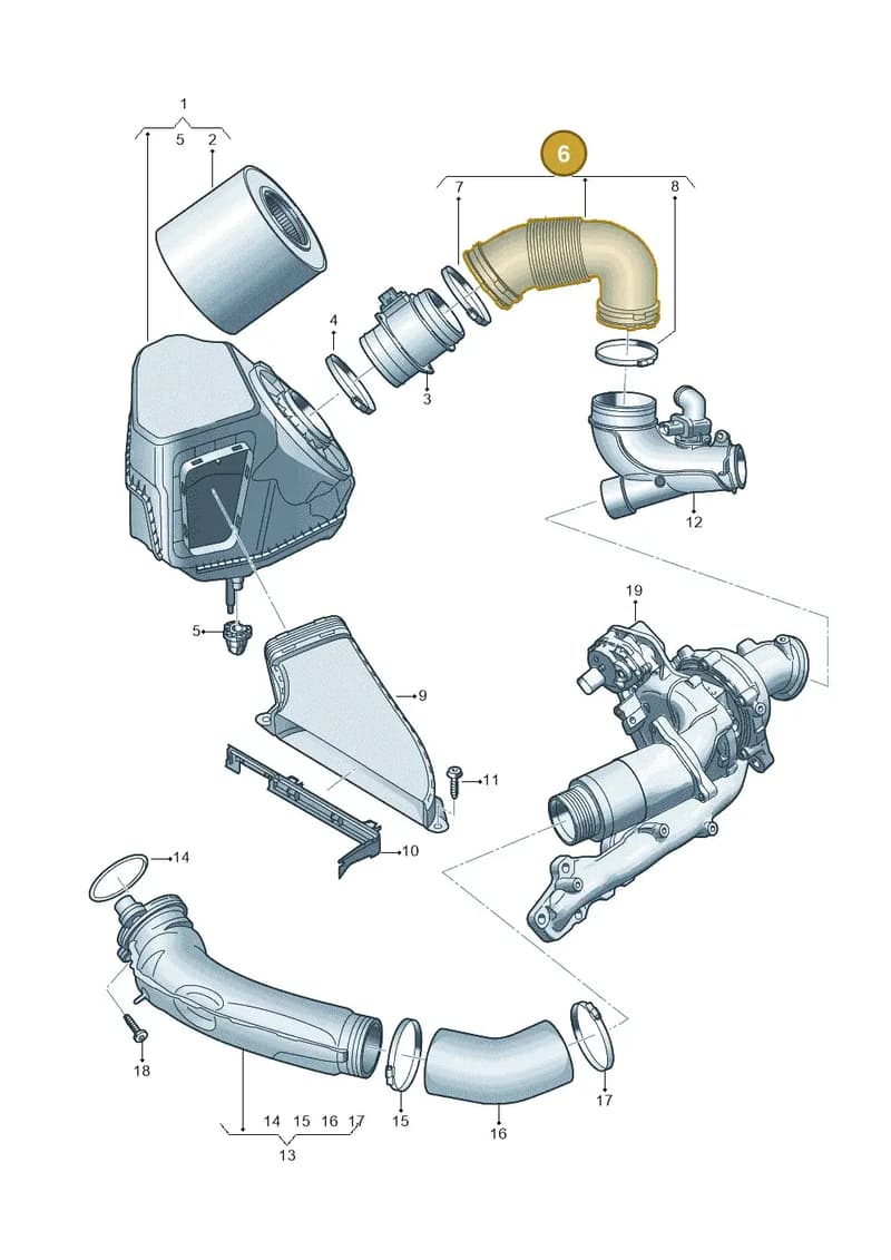 8B3129616D — Audi A5 Limousine (2024-2025) diagram 8wk129275, position 6