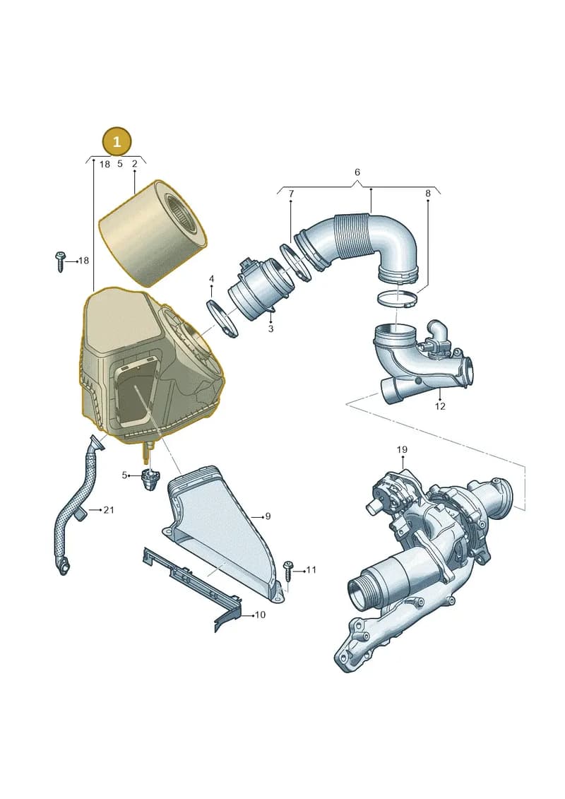 8B3133838 — Audi A5 Limousine (2024-2025) diagram 8wk133100, position 1