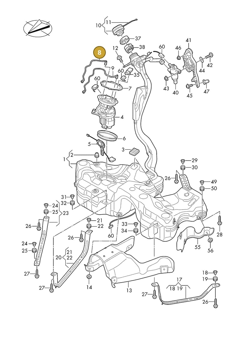 8B3201220A — Audi A5 Limousine (2024-2025) diagram 8wh201000, position 8