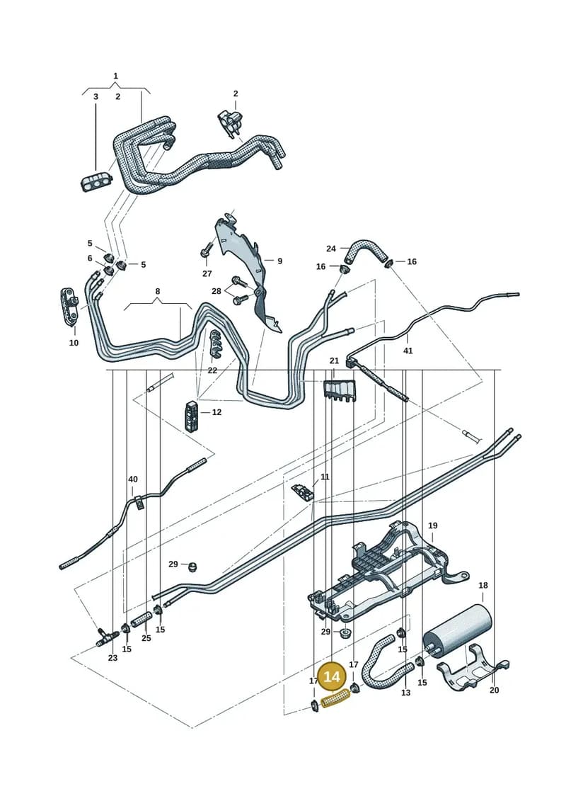 8B3201541 — Audi A5 Limousine (2024-2025) diagram 8wh201600, position 14
