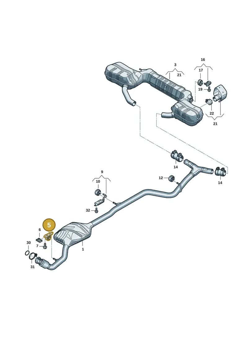 8B3253099A — Audi A5 Limousine (2024-2025) diagram 8wk253850, position 5
