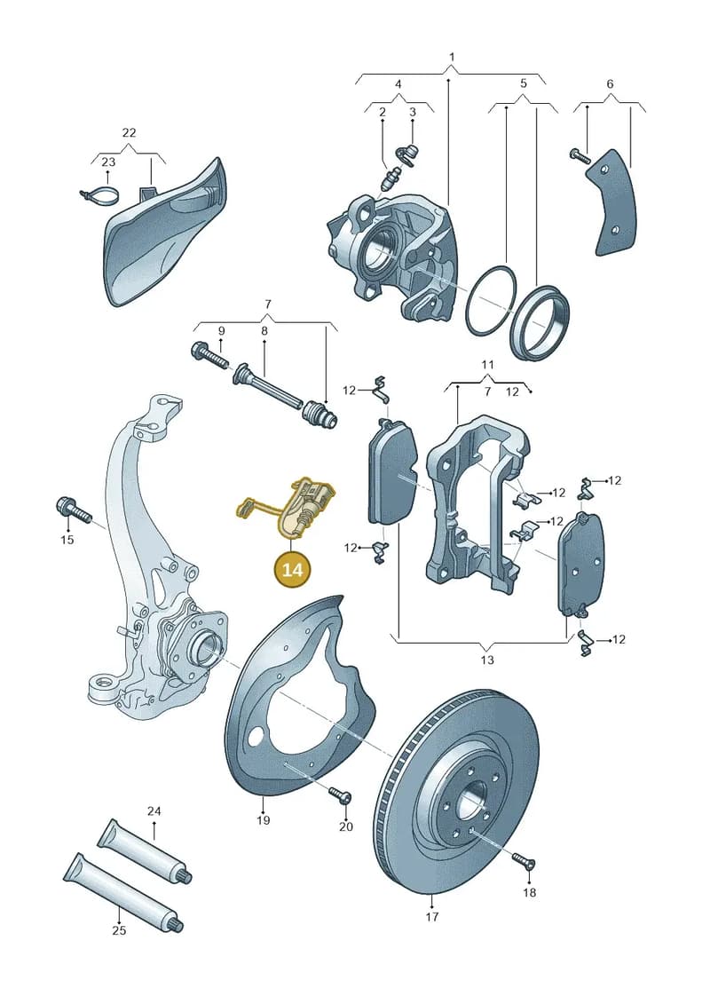 8B3615121 — Audi A5 Limousine (2024-2025) diagram 8wy615030, position 14