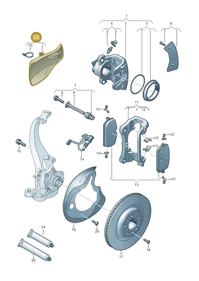 8B3615447 — Audi A5 Limousine (2024-2025) diagram 8wy615030, position 22