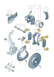 8B3698231 Audi 1 Set Retaining Springs