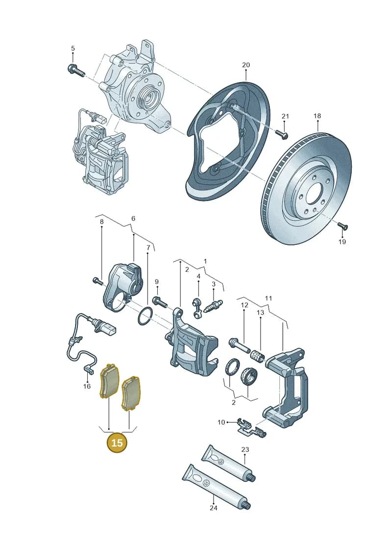 8B3698451 — Audi A5 Limousine (2024-2025) diagram 8wk615060, position 15