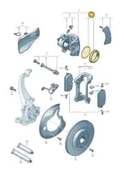 8B3698471 Audi Set of Gaskets for Brake Caliper Housing