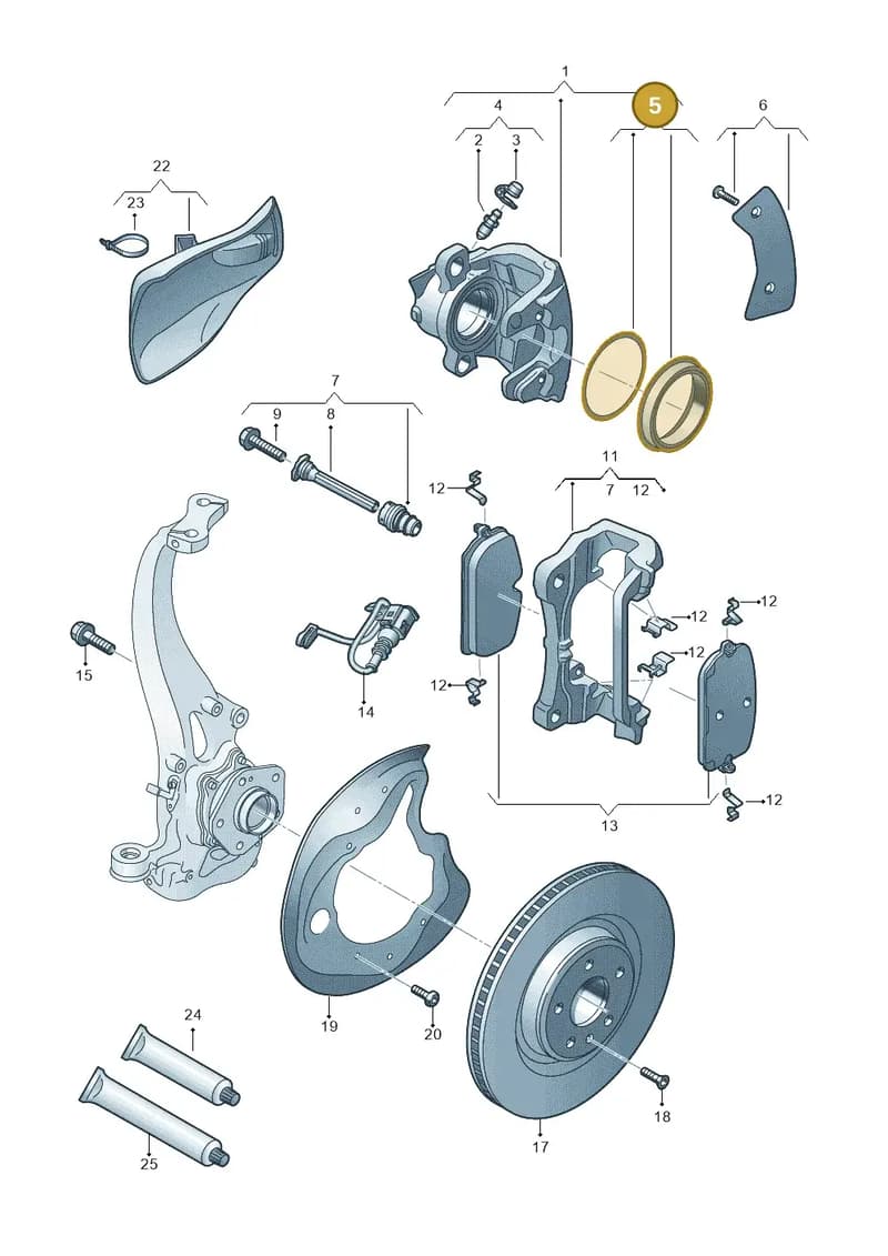 8B3698471 — Audi A5 Limousine (2024-2025) diagram 8wy615030, position 5