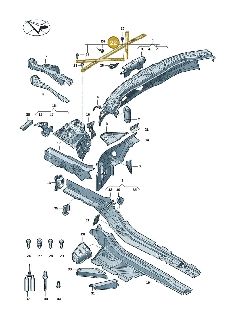 8B3801223 — Audi A5 Limousine (2024-2025) diagram 8wk803000, position 22